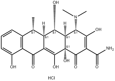 (4S,4aR,5S,5aR,6R,12aS)-4-(Dimethylamino)-1,4,4a,5,5a,6,11,12a-octahydro-3,5,10,12,12a-pentahydroxy-6-methyl-1,11-dioxo-2-naphthacenecarboxamide hydrochloride(10592-13-9)